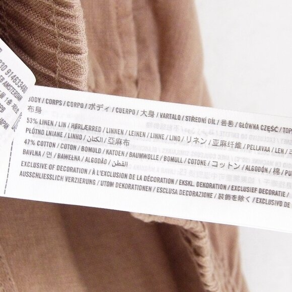 Abercrombie & Fitch Linen Cotton Wide Leg Crop Pull On Pants M Camel Tan Comfy - Picture 7 of 11